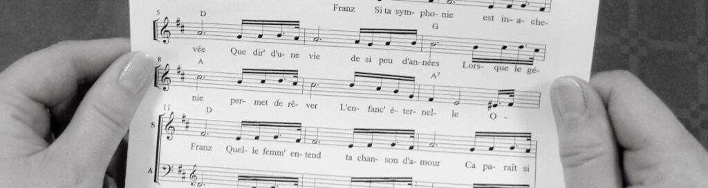 Partition musicale de la chorale Divate Mélodie.